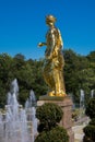 A Gold Statue at the Peterhof Grand Palace in St. Petersburg