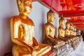 Gold statues of the Buddha Royalty Free Stock Photo