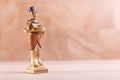 A gold statuette of a pharaoh Royalty Free Stock Photo