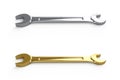 Gold and steel double-ended spanners