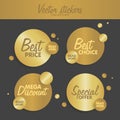 Gold stickers set illustration. Concept for web sites banners and labels