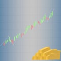 Gold stock index bar chart Royalty Free Stock Photo