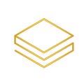 Gold Stratis coin icon. golden Cryptocurrency coin money. blockchain symbol. Internet money