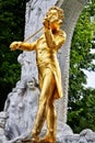 Gold Strauss statue in Stadtpark - Vienna isolated on white