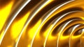 Gold striped pattern background, 3d lines design, wavy golden metallic background for business presentation