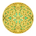 Gold Stucco design of native thai style antique flower