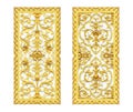 Gold Stucco walls antique flower