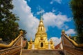 Gold stupa at pagoda of Buddhist temple at Koh Samui island in Thailand Royalty Free Stock Photo