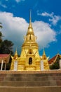 Gold stupa at pagoda of Buddhist temple at Koh Samui island in Thailand Royalty Free Stock Photo