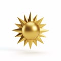 A gold sun sculpture with sharp rays Royalty Free Stock Photo