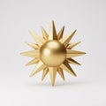 A gold sun sculpture with sharp rays Royalty Free Stock Photo