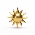 A gold sun sculpture with sharp rays Royalty Free Stock Photo