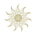 Gold Sun, vector Royalty Free Stock Photo