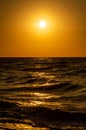Gold sunrise on the beach
