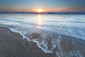 Gold sunset over North sea beach