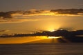 Gold sunset on Tenerife ocean