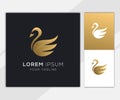 Gold swan abstract logo template Royalty Free Stock Photo