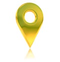Gold Symbol of Map Pointer Icon 3D Rendering Image Royalty Free Stock Photo