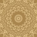Gold symmetry pattern and geometric golden design,  background wallpaper Royalty Free Stock Photo