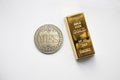 Gold on the table with a Coin `Yes`