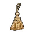 gold tassel rope game pixel art vector illustration Royalty Free Stock Photo