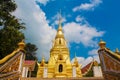 Gold temple pagoda of Buddhist wat in Thailand