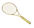 Gold tennis racquet