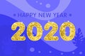 Gold text 2020 on abstract background for Happy New Year Royalty Free Stock Photo