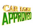Gold text car loan approved on white background Royalty Free Stock Photo