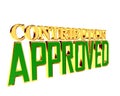 Gold text contribution approved on white background Royalty Free Stock Photo
