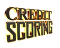 Gold text credit scoring on white background Royalty Free Stock Photo