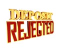Gold text deposit rejected on white background Royalty Free Stock Photo