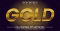 Gold text editable style effect Royalty Free Stock Photo