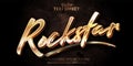 Gold text effect, editable shiny gold color text style on dark textured background