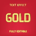 Gold text gradient red background fully editable Royalty Free Stock Photo