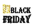 Gold text gold Black Friday sale on a white background Royalty Free Stock Photo