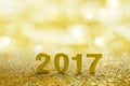 Gold 2017 Text on Gold bokeh