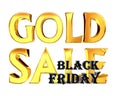 Gold text gold sale black friday on white background Royalty Free Stock Photo