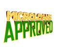 Gold text micro loan approved on white background Royalty Free Stock Photo