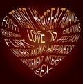 Gold text about what love is