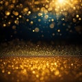 Gold texture background,abstract fantasy gold background with light and bokeh effect Royalty Free Stock Photo