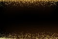 Gold texture glitter confetti design element on dark background Royalty Free Stock Photo
