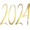 2024 gold texture lettering