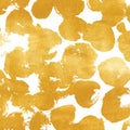 Gold texture with painted circles and stains. Golden spots background.