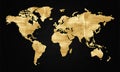 Gold Textured World Map Royalty Free Stock Photo