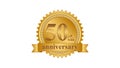 Gold 50th Anniversary Vector Celebrating. Royalty Free Stock Photo