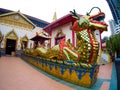 Gold Thai dragon Chinese dragon at Wat Chaiyamangalaram Penang Malaysia