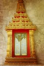 Gold Thai pattern carving Kanok picture in temple