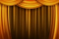 Gold theater curtain Royalty Free Stock Photo