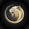 Gold tiger head logo.